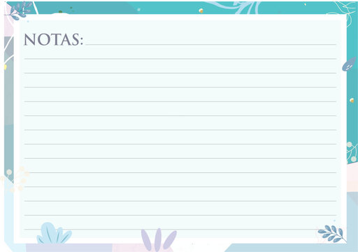 Calendario imprimible 2027 - Notas - Plantilla mensual con flores - EPS vectorial