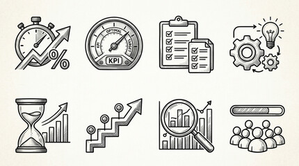 Fototapeta premium Business Finance Icons and Symbols.