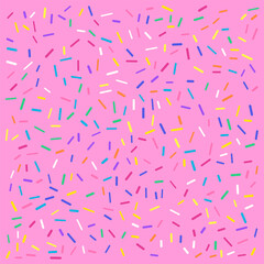 Fototapeta premium Colorful Candy Sprinkles Seamless Pattern | Fun Confetti Texture for Birthday, Bakery, Ice Cream, Donut Wrapping Paper