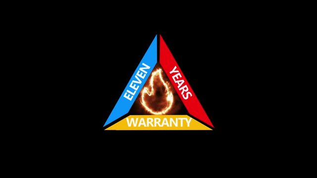 11 Years Warranty Shield Emblem eleven guarantee . Glowing neon animation. Badge Animated Glow Effect with Particle Background in Stock Footage.