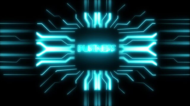 Digital concept of security with interconnected icons and glowing central hub protection ,Loop Background Animation.manufacturing process management all connected in a digital circuit like pattern.