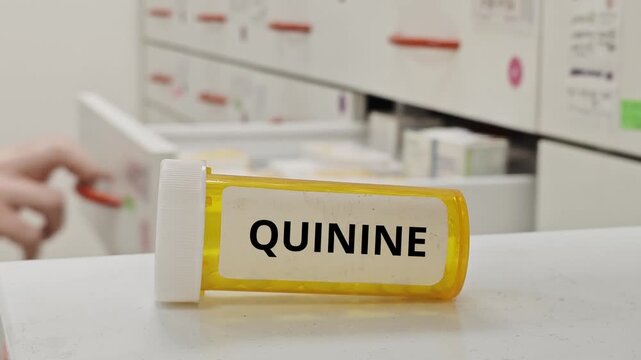 QUININE tablets used to treat malaria and leg cramps
