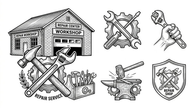 Blacksmith shop tools and equipment.