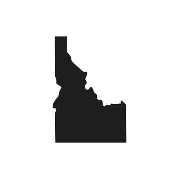 Idaho State Map Silhouette Icon on White Background