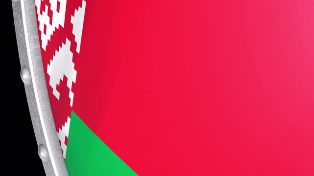 Metallic Shield Transitions with the National Flag of Belarus
