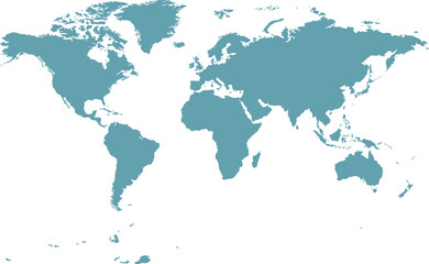 Fototapeta premium World Map Silhouette Vector Illustration Blue Continents on White Background 