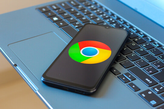 In this photo illustration, the Google Chrome logo is seen displayed on a smartphone screen.