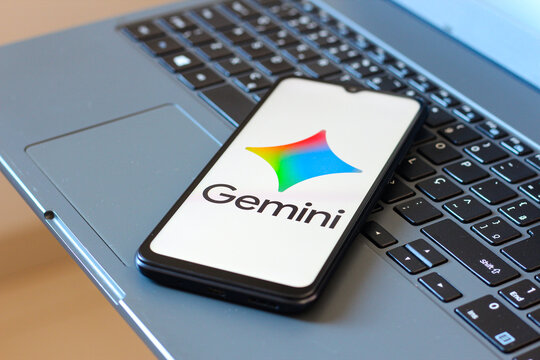 In this photo illustration, the Google Gemini logo is seen displayed on a smartphone screen.