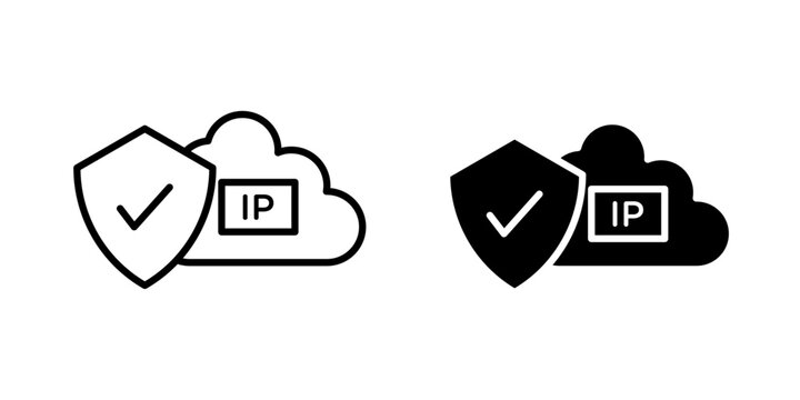 Cloud Kubernetes Protection Icon for container security workload protection and cloud infrastructure management use in UI UX websites app Vector illustration with stroke and fill on a white background