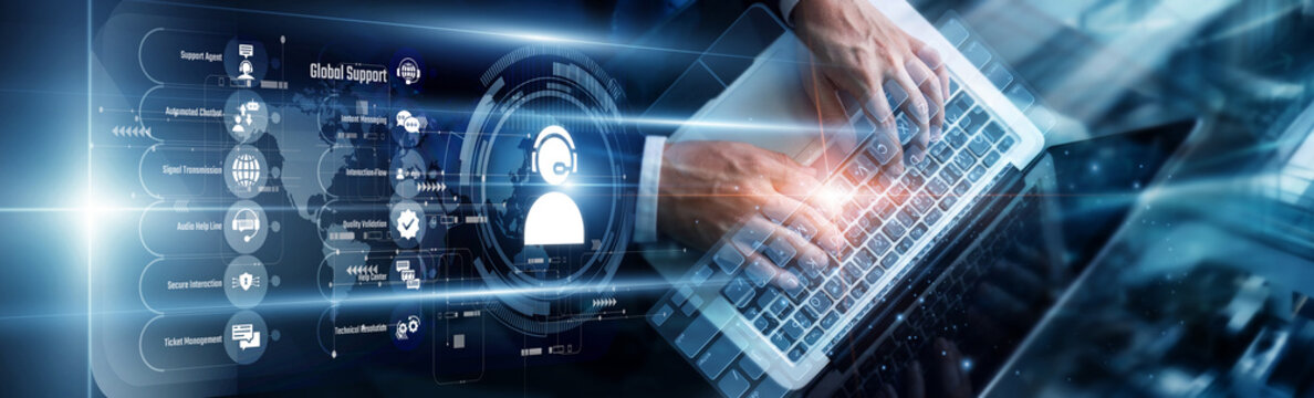 A representative is using a laptop to analyze customer service interaction logs. This development enhances support response times, ensuring clients receive timely and personalized resolutions daily.