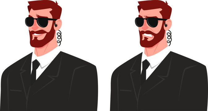 man wearing dark sunglasses and black suit is secret service agent