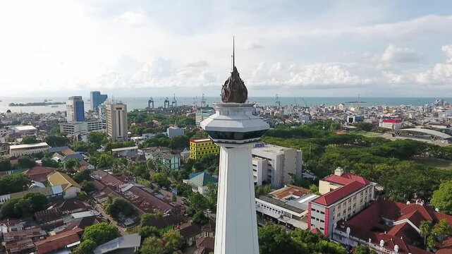 Drone View of Mandala Monument in Makassar South Sulawesi