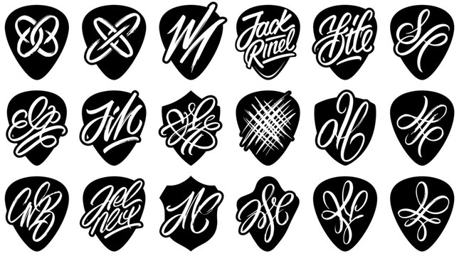 Guitar Pick Logos and Symbols.