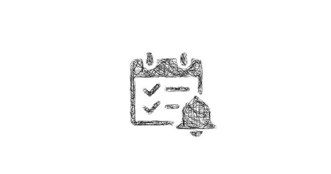Sketch task reminder icon animation - smooth progressive reveal