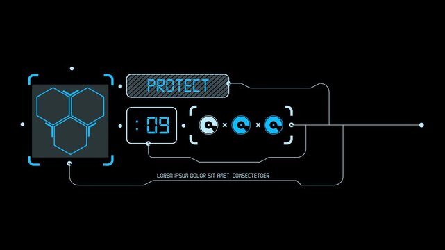 Futuristic lower third. Sci-fi design template for channel, news, information call box Blue hud futuristic interface digital target suitable for technology presentations, gaming overlays