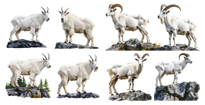 Wildlife. Mountain Goats. Alpine Habitat. Nature Landscapes.