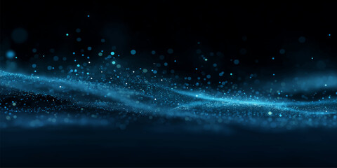 Abstract Blue Galaxy Space Background with Glowing Stars Nebula Clouds and Starry Cosmic Night Sky Universe Wallpaper Illustration © Bepari