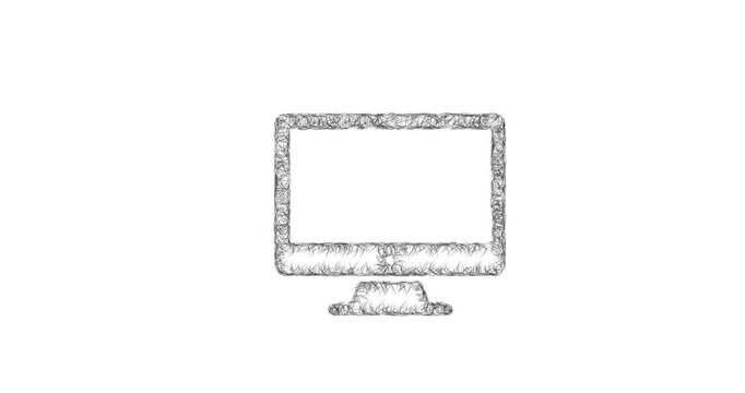 Sketch monitor icon animation - smooth progressive reveal