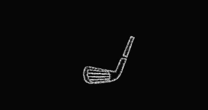 Sketch golf iron icon animation - smooth progressive reveal