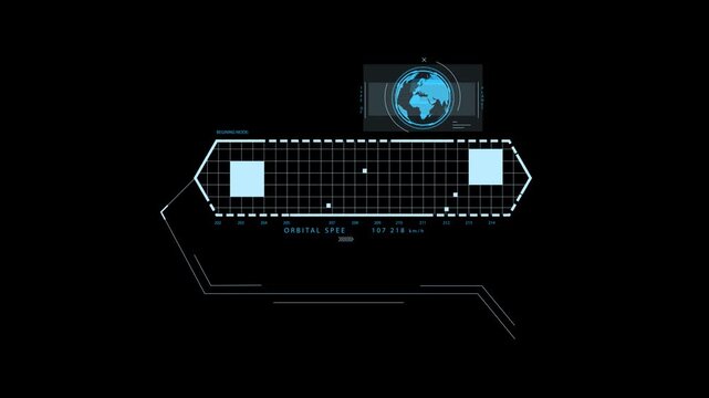 Callout Futuristic Hud Animation Digital Blue Tone Six Pack On The Black Screen Hud Ui Element With Transparent Background