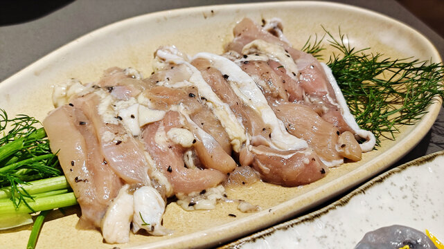 Marinated Chicken Pieces with Fresh Dill