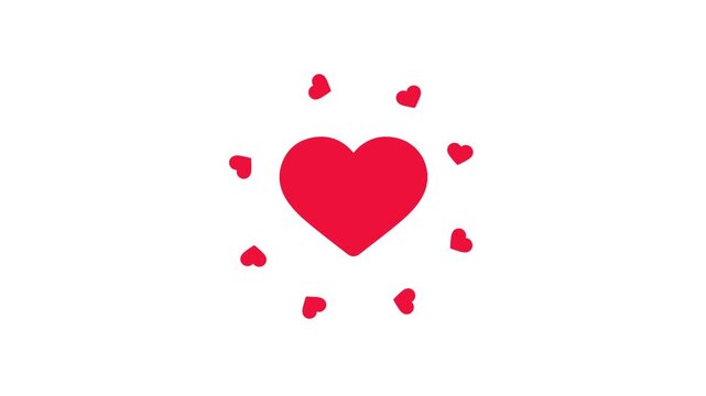 Minimal Flat Love Animation with Heart Icons Romantic Motion Graphics Loop
