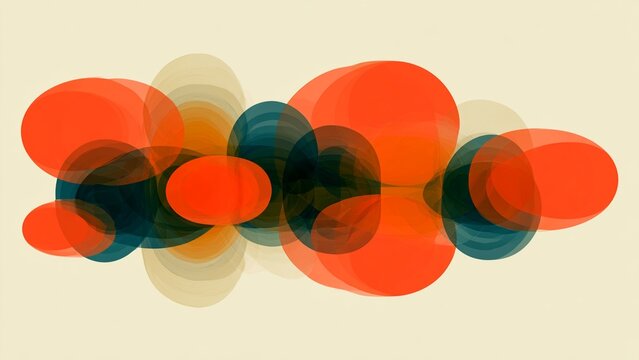 Translucent Overlapping Circles Orange Teal Cluster Abstract Background