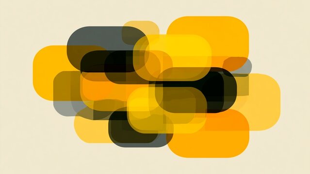 Yellow Grey Horizontal Rounded Forms Blended Abstract Background