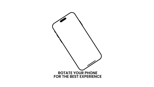 Rotate Phone Animation Mobile Device Orientation Portrait to Landscape Flat Motion Graphics Loop