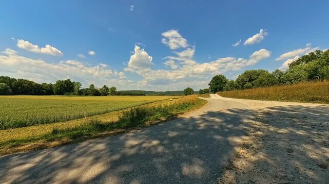 4K Timelapse video with moving clouds near Arbing, Osterhofen, Deggendorf, Bavaria, Germany