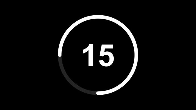 Ring Countdown Timer Animation | 20 Seconds Circular Loading Progress Indicator 4K