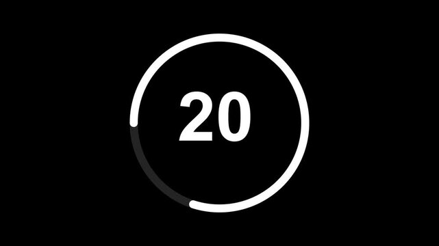 Ring Countdown Timer Animation | 25 Seconds Circular Loading Progress Indicator 4K