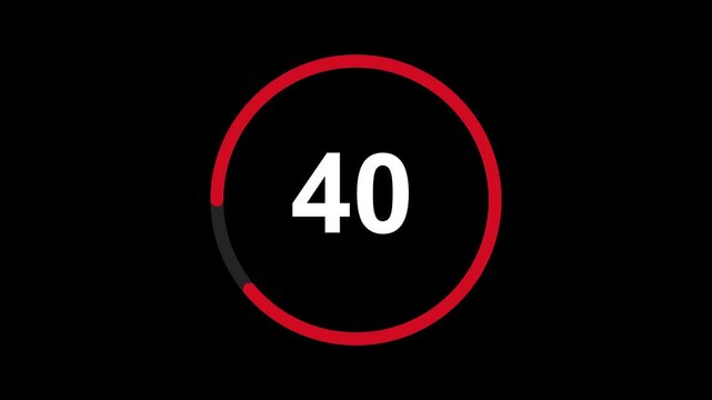 Ring Countdown Timer Animation | 45 Seconds Circular Loading Progress Indicator 4K