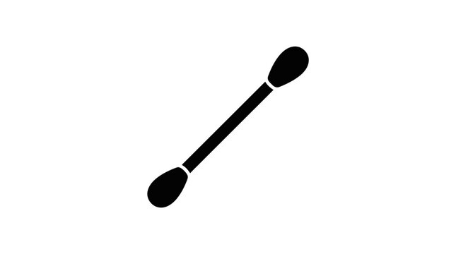 Cotton swab silhouette on a white background