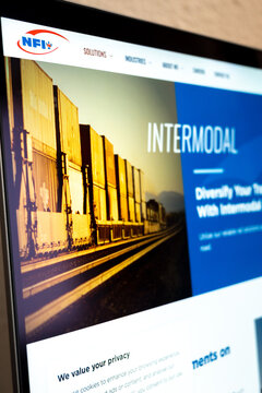 Nfi website displaying intermodal freight transportation logistics