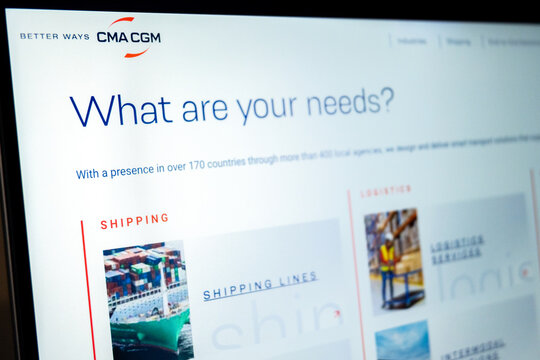 Cma cgm homepage showing shipping and logistics services