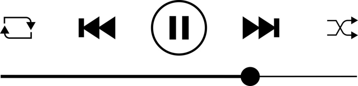 Media player controls interface with pause button