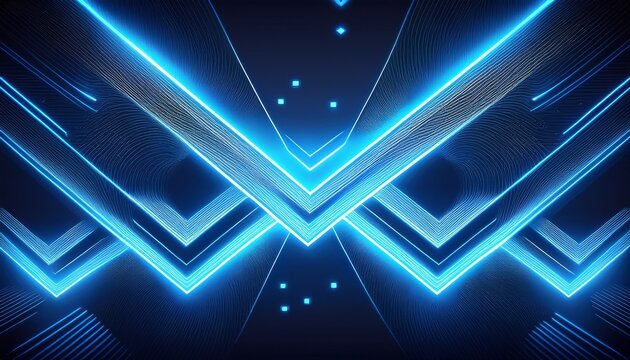 futuristic abstract background featuring multiple glowing blue neon check marks arranged in diagonal row signifying successful verification process task completion and positive status