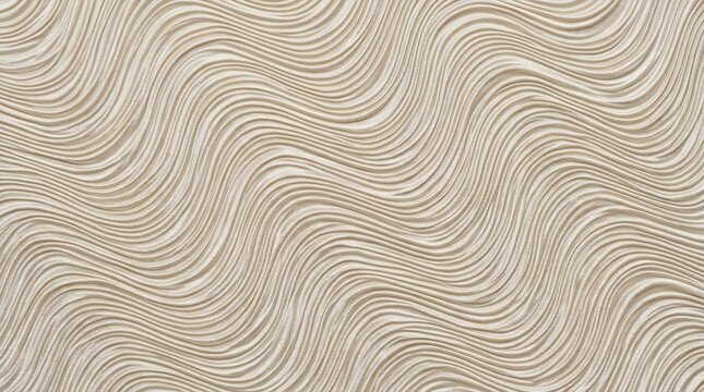 Seamless pattern of undulating wavy lines creating a modern abstract texture in light beige and cream tones