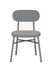 Fototapeta premium Minimal gray chair object on light background, chair, furniture, seat, gray, object, interior, home, simple, modern, minimal,