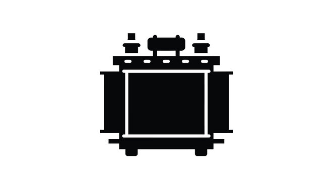 Electrical transformer silhouette on a white background