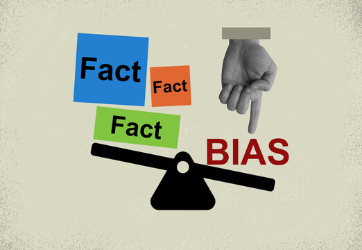 Facts outweigh bias on balance scale.