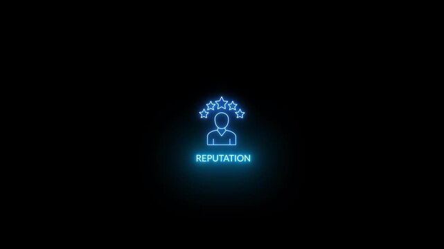 Corporate trust icons display professional reputation and reliable business values here. neon reputation icon animated.