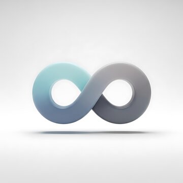 3D infinity symbol icon rendered with a smooth gradient on a clean white background