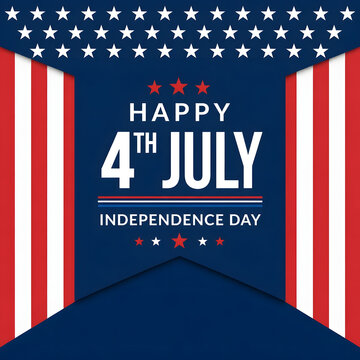 Happy 4th of July Independence Day Patriotic Background with American Flag Stars and Stripes