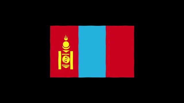 Mongolia flag waving animation