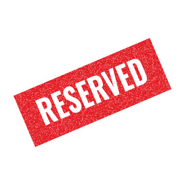 Red reserved stamp icon with white text