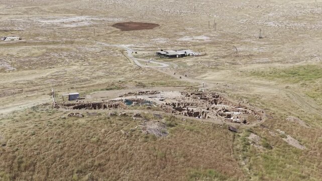 Cinematic Drone Flight Over Karahantepe Archaeological Site in Sanliurfa, Turkiye &ndash; Ancient Neolithic Heritage from Above