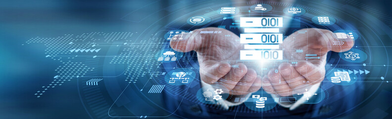 Complex information analytics. Large scale patterns. Statistical insight. Predictive modeling. Digital knowledge. Analyst hands hold Big Data displays, visualizing trends from vast information.