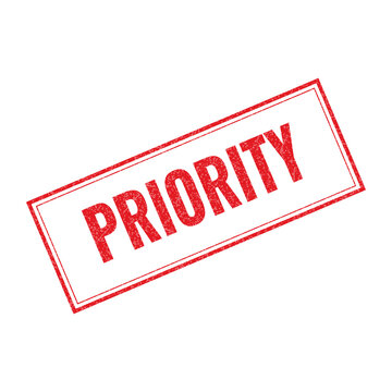 Red priority stamp on a document